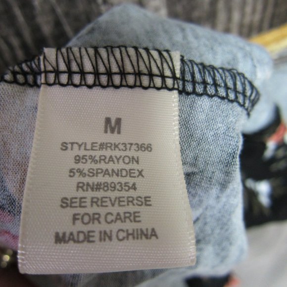 NWT Ultra Flirt Women's SS Print/Velvet Trim Top - Picture 5 of 5